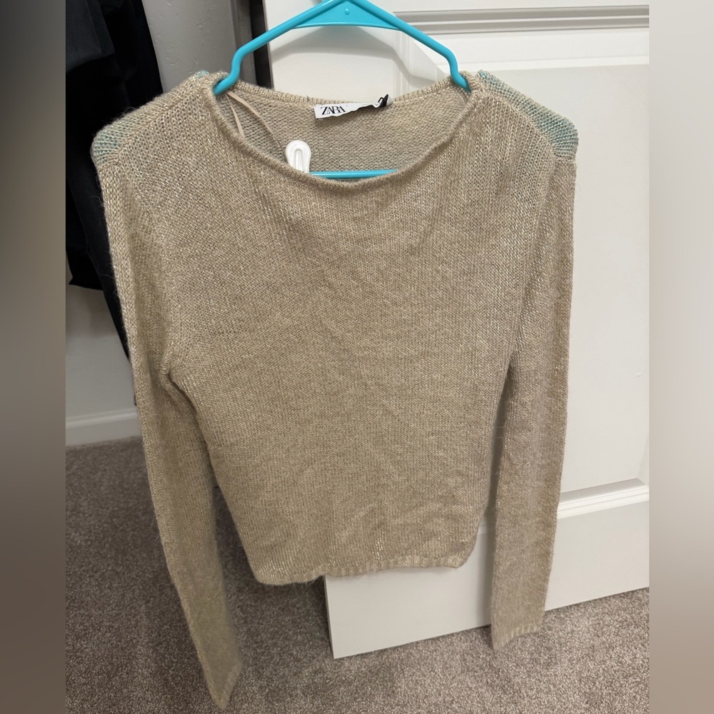 Zara Light Beige Knit Top